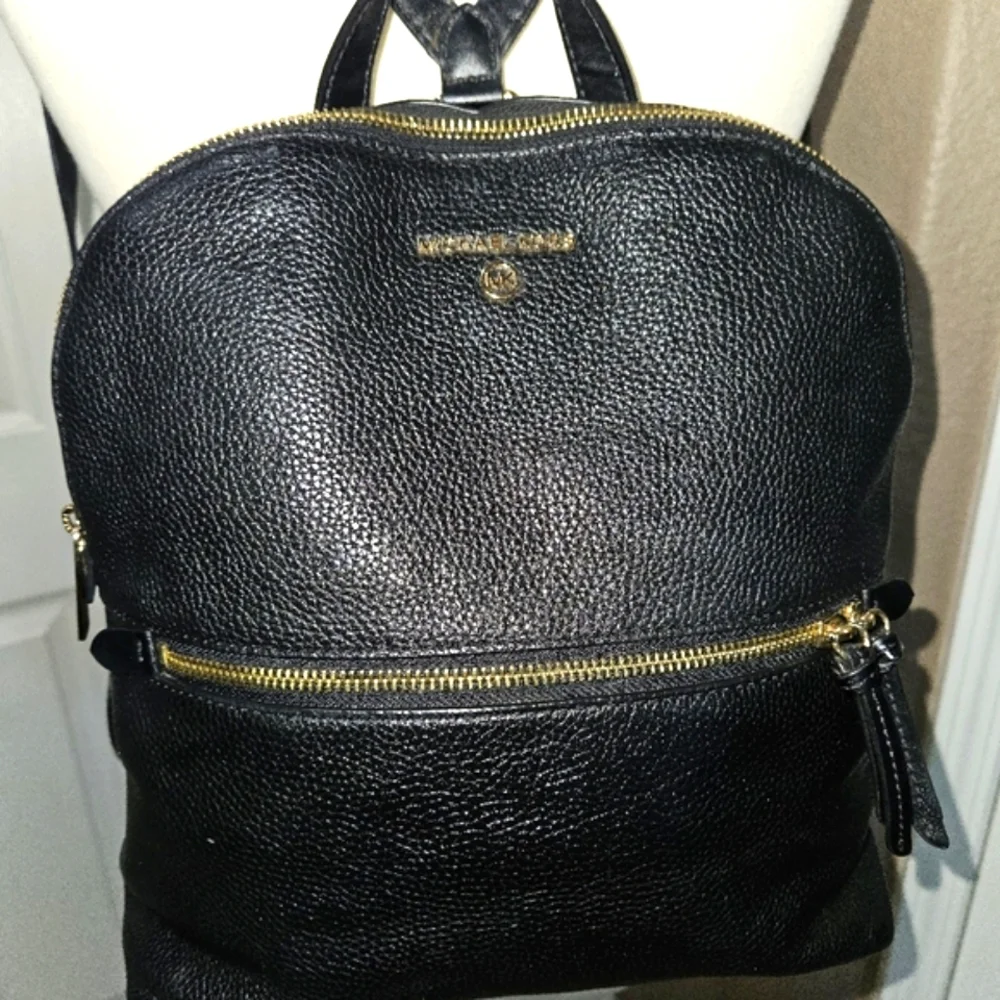 Michael Kors Dallas Black Pebble Leather Backpack